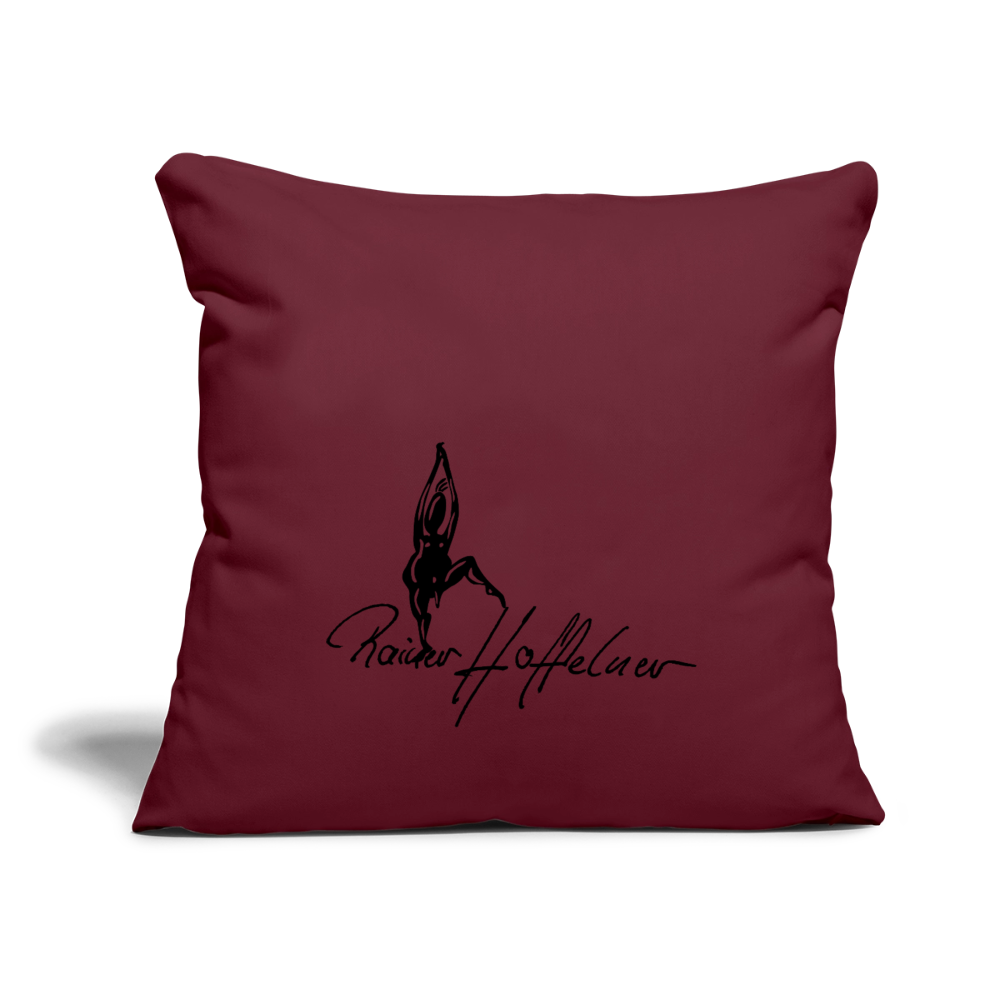 Sofakissenbezug 44 x 44 cm mit TUSCHEMÄNNCHN PRINT - Burgunderrot