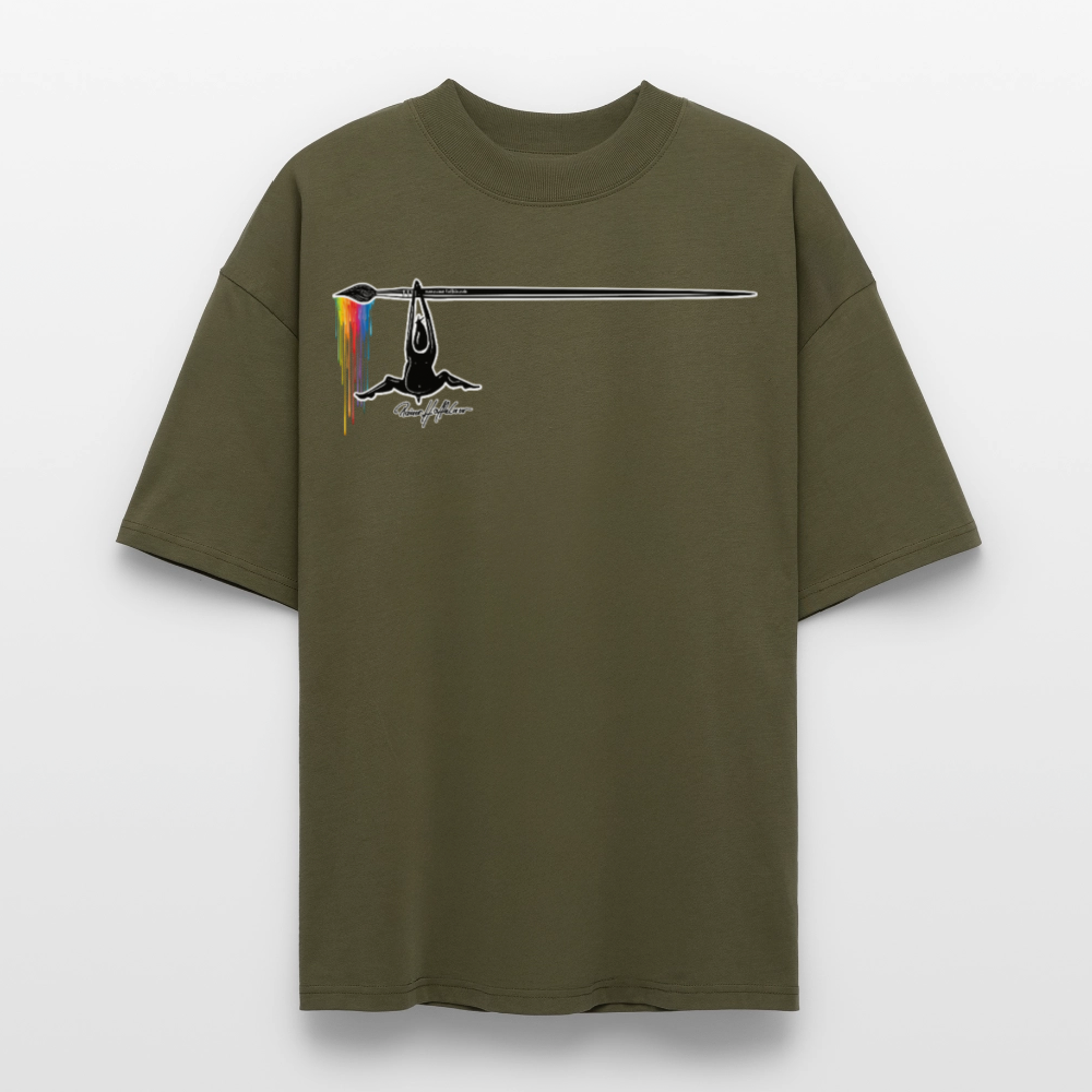 Oversized Unisex T-Shirt mit MÄNNLE PRINT - Khaki