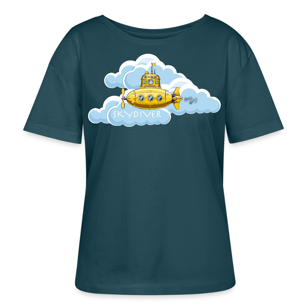 Frauen T-Shirt mit SKYDIVER PRINT - Dunkles Petrol