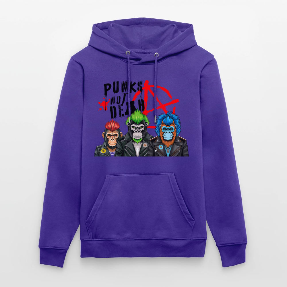 Unisex Hoodie mit PUNKS NOT DEAD PRINT - Purple Love