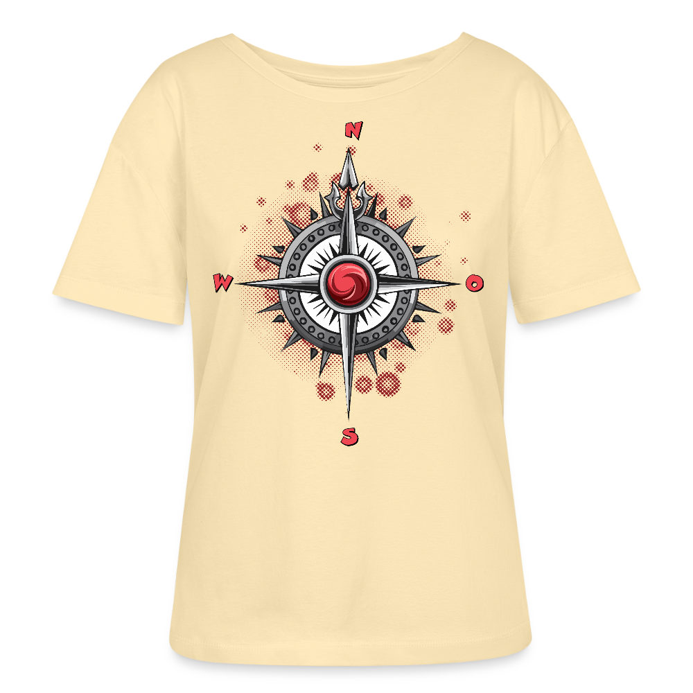 Frauen T-Shirt mit WINDROSE PRINT - Creme