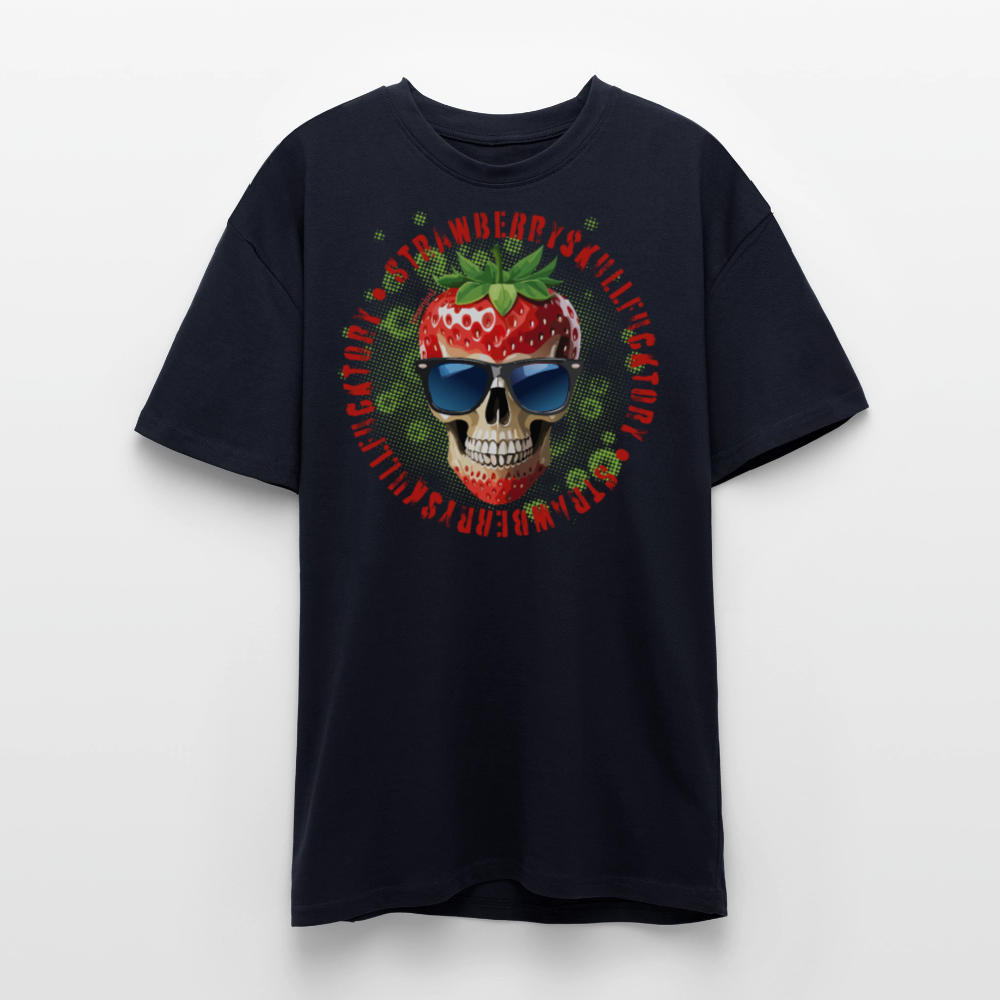 Heavy Oversize T-Shirt mit STRAWBERRY SKULL PRINT - French Navy
