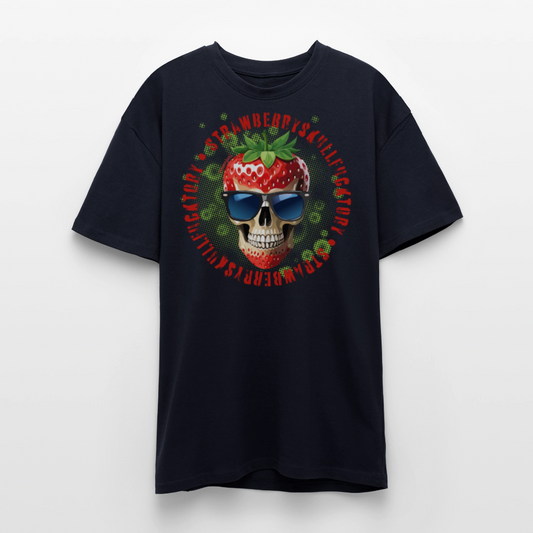 Heavy Oversize T-Shirt mit STRAWBERRY SKULL PRINT - French Navy