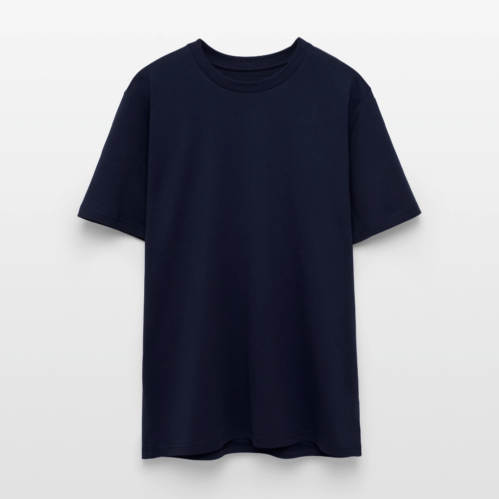 Unisex Bio-T-Shirt mit Flying Cow Print Rückseite - Navy