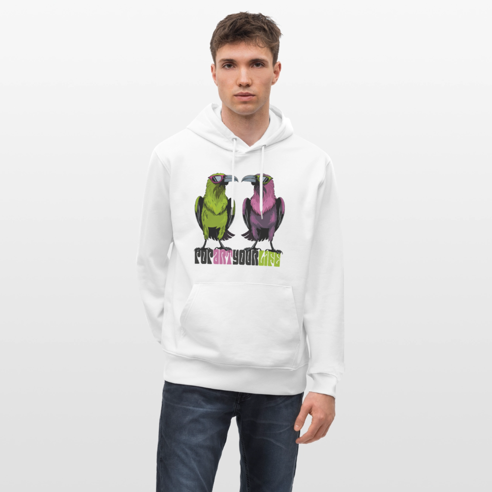 Unisex Hoodie mit POPART YOUR LIFE PRINT - Weiß