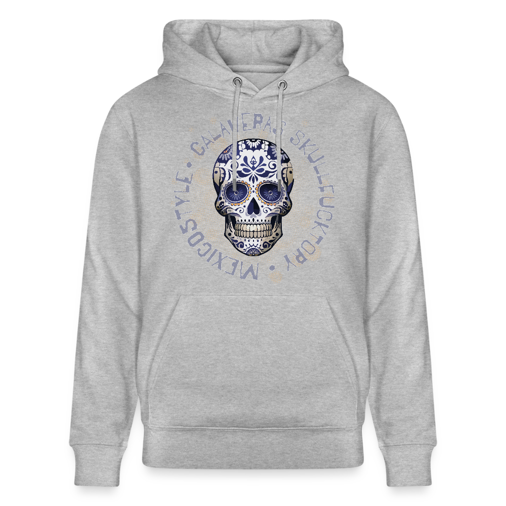 Unisex Hoodie mit CALAVERAS SKULL PRINT - Grau meliert