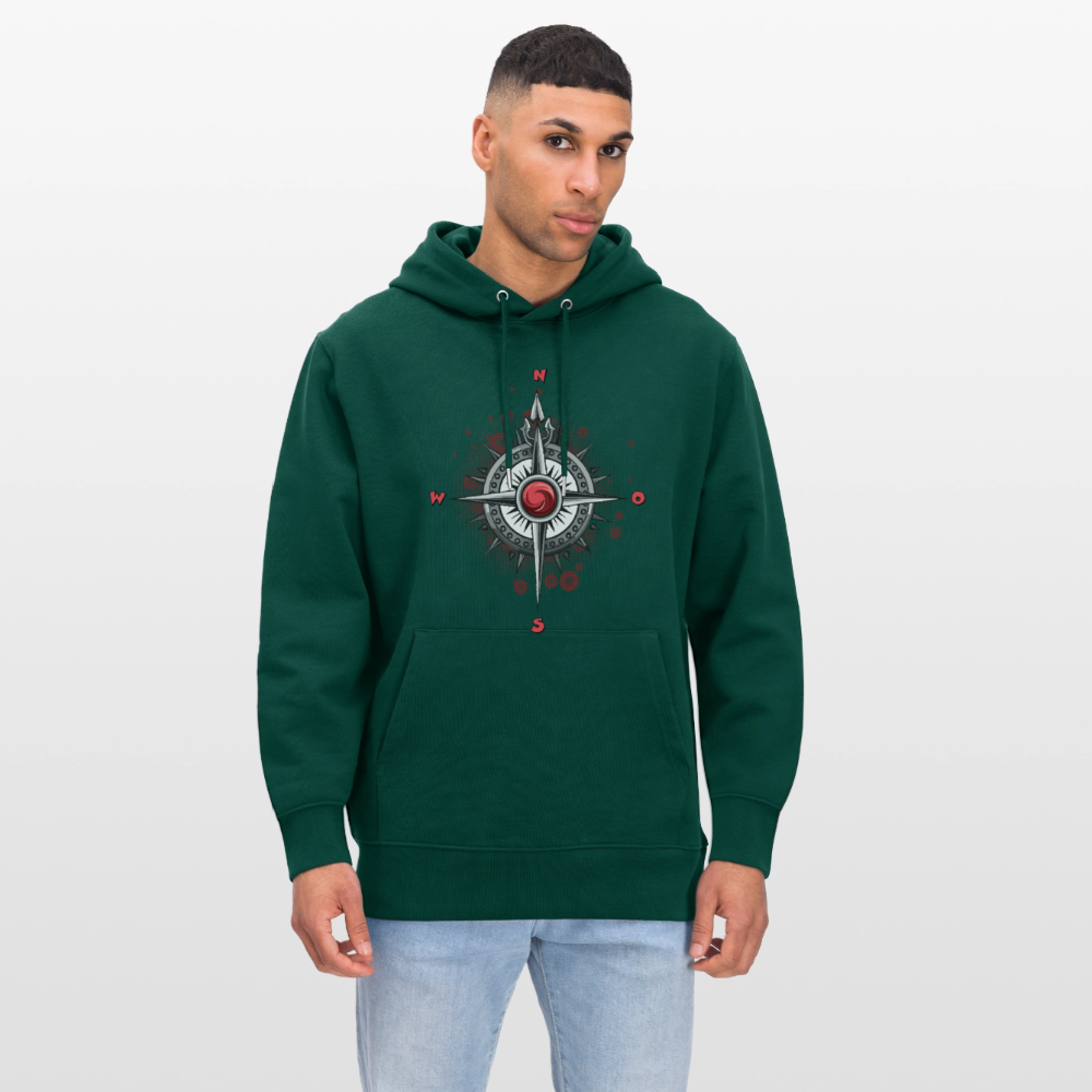 Unisex Hoodie mit WINDROSE PRINT - Forest