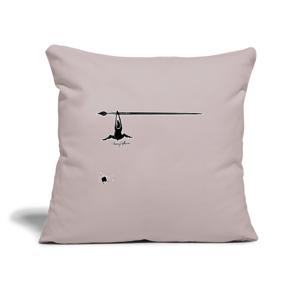 Sofakissenbezug 44 x 44 cm mit TUSCHEMÄNNCHN PRINT - helles Taupe