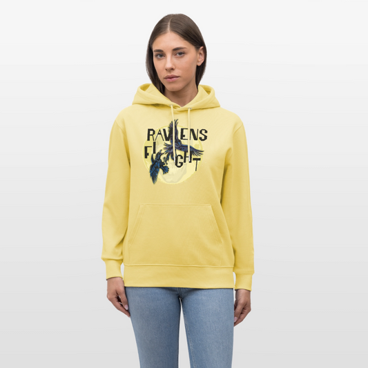 Unisex Hoodie mit RAVENS FIGHT PRINT - Gelb Viva