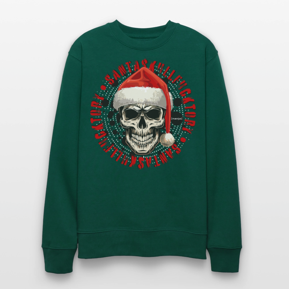 Unisex Bio-Sweatshirt mit SANTASKULL FUCKTORY PRINT - Forest