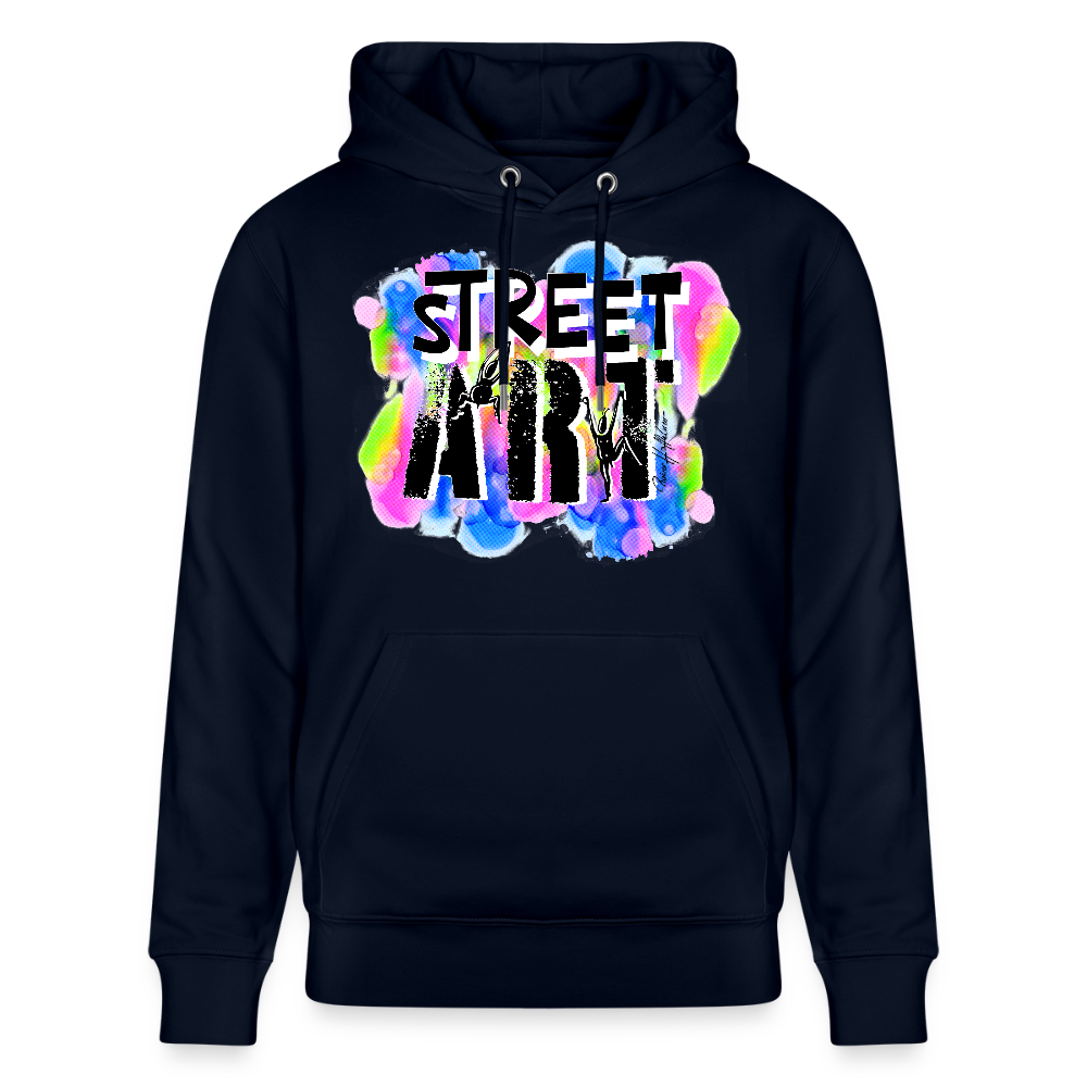 Unisex Bio-Hoodie mit STREET ART PRINT - Navy