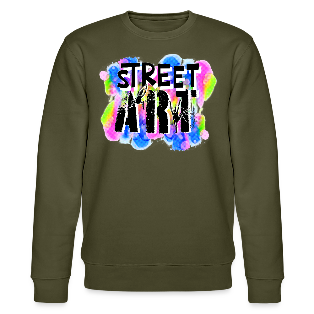 Unisex Bio-Sweatshirt mit STREET ART PRINT - Khaki