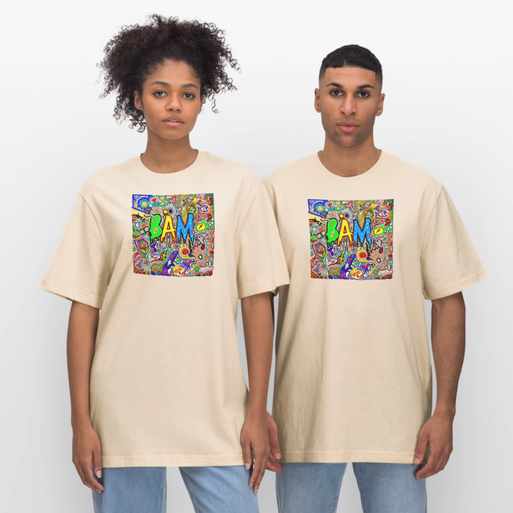 Unisex Bio-T-Shirt mit BÄM PRINT - Weißgrau