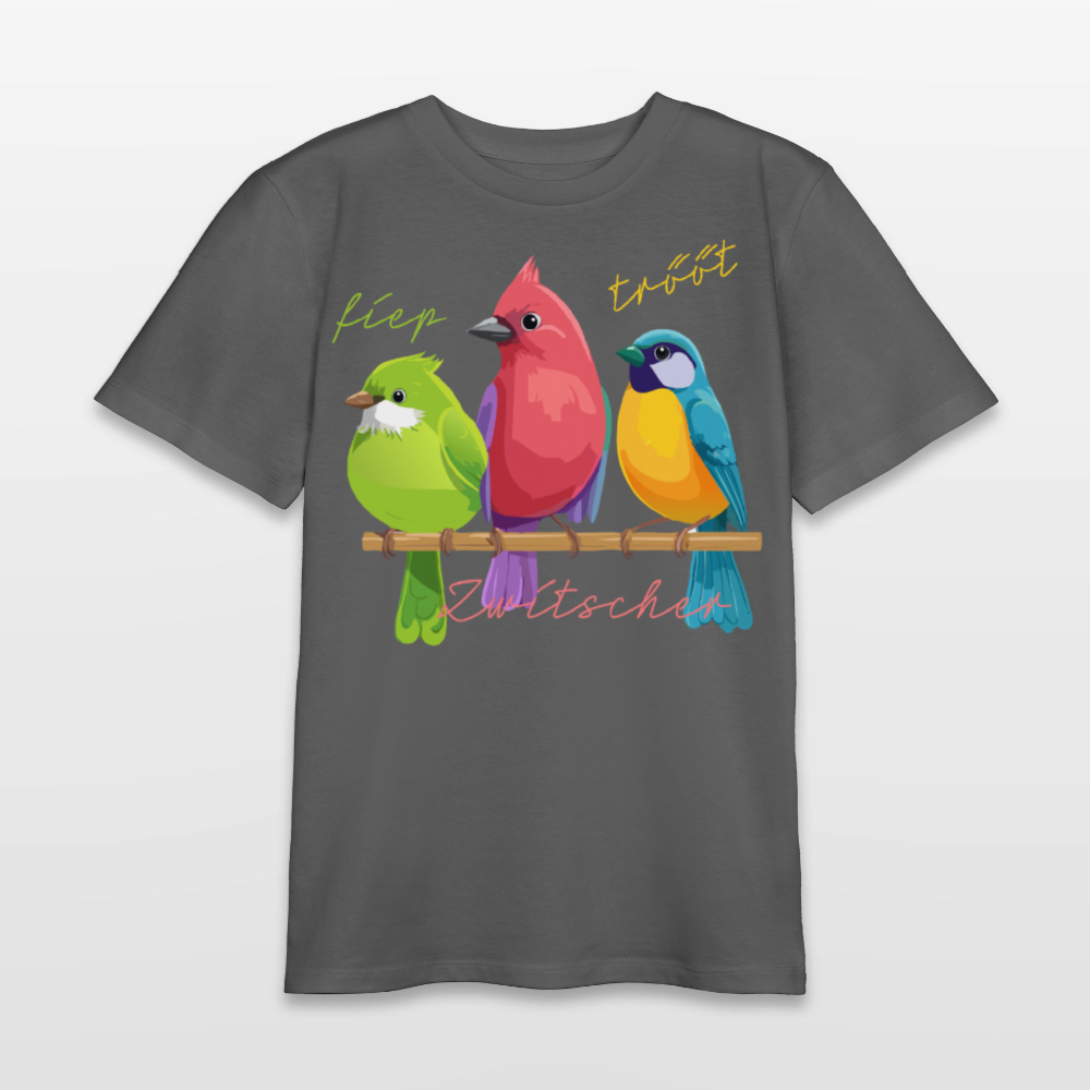 MNJS TEENS Bio T-Shirt mit ZWITSCHERGÄNG PRINT - Anthrazit