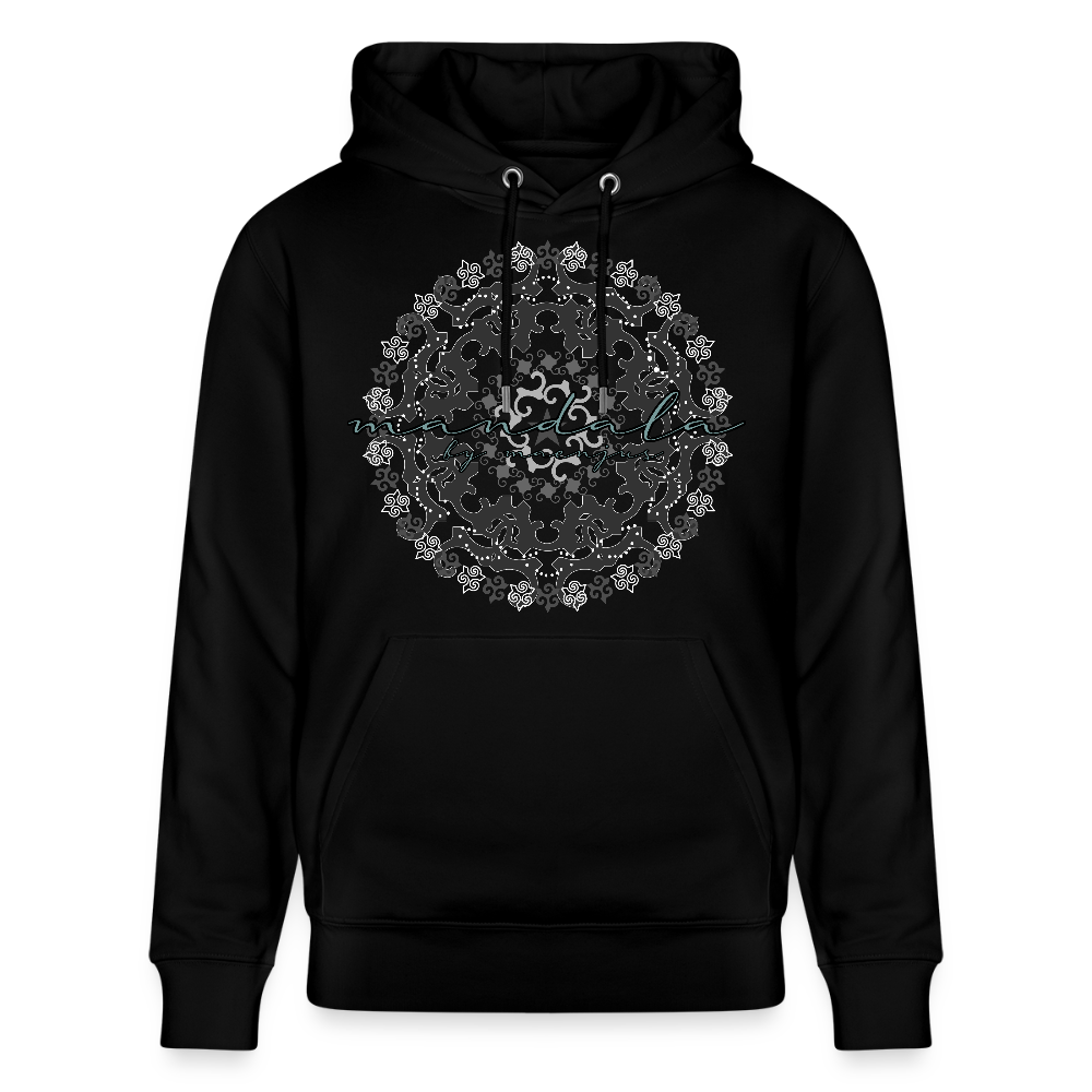 Unisex Bio-Hoodie mit BLACK MANDALA PRINT - Schwarz