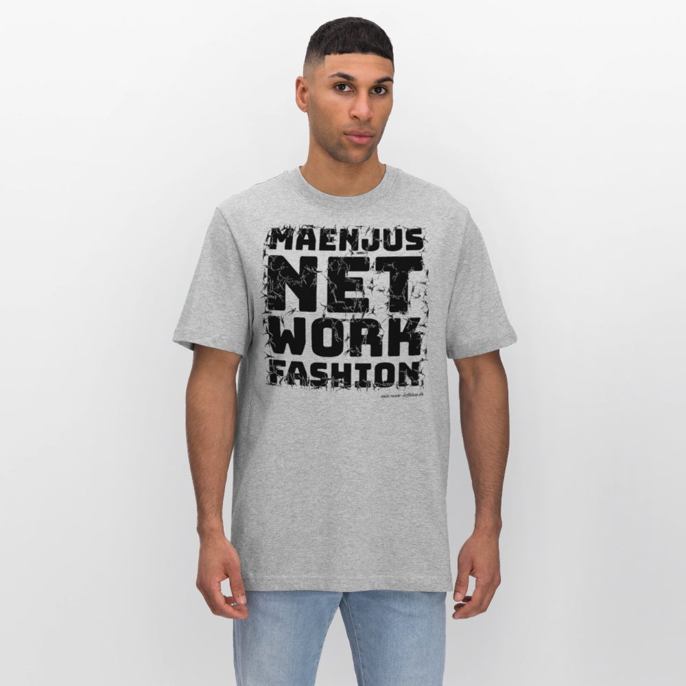 Unisex Bio-T-Shirt mit MAENJUS NETWORK FASHION PRINT - Grau meliert