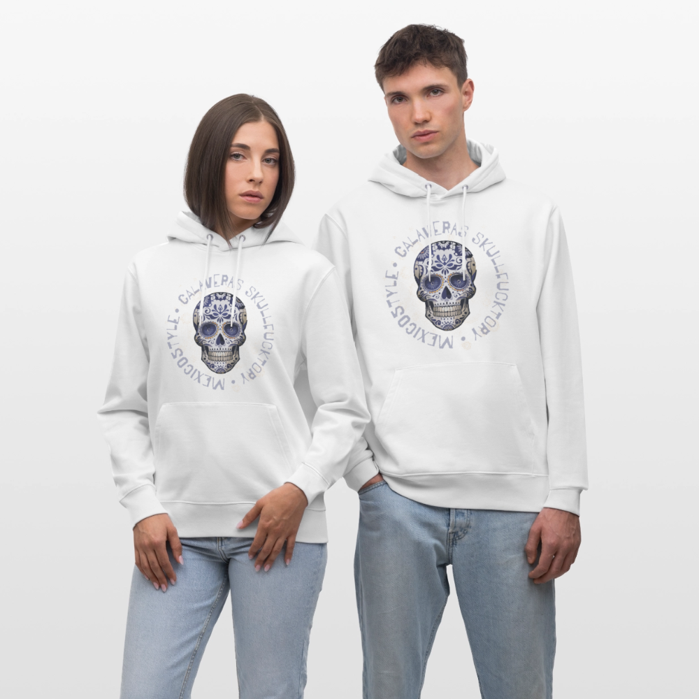 Unisex Hoodie mit CALAVERAS SKULL PRINT - Weiß