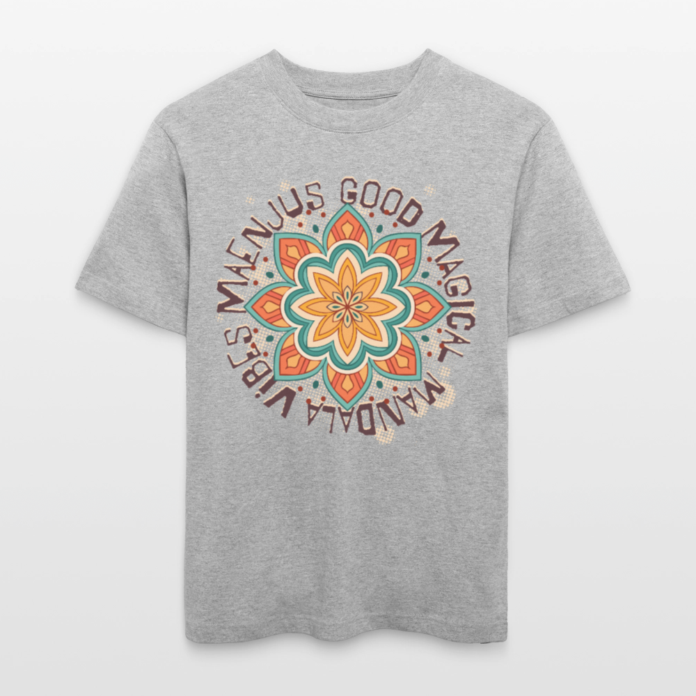 Unisex Bio-T-Shirt mit MANDALA VIBES PRINT - Grau meliert