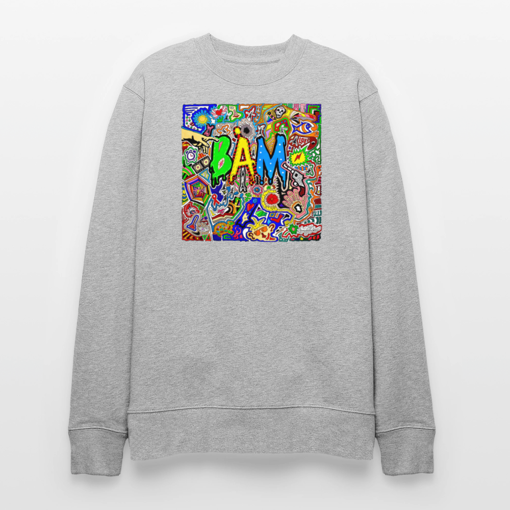 Unisex Bio-Sweatshirt mit BÄM PRINT - Grau meliert