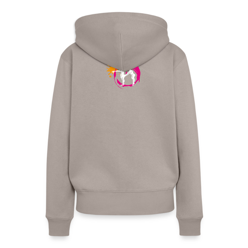 Frauen Premium Hoodie mit ES ESKALIERT EH PRINT - Taupe