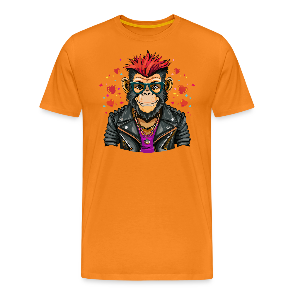 Männer Premium T-Shirt mit MONKEY IN LOVE PRINT - Orange
