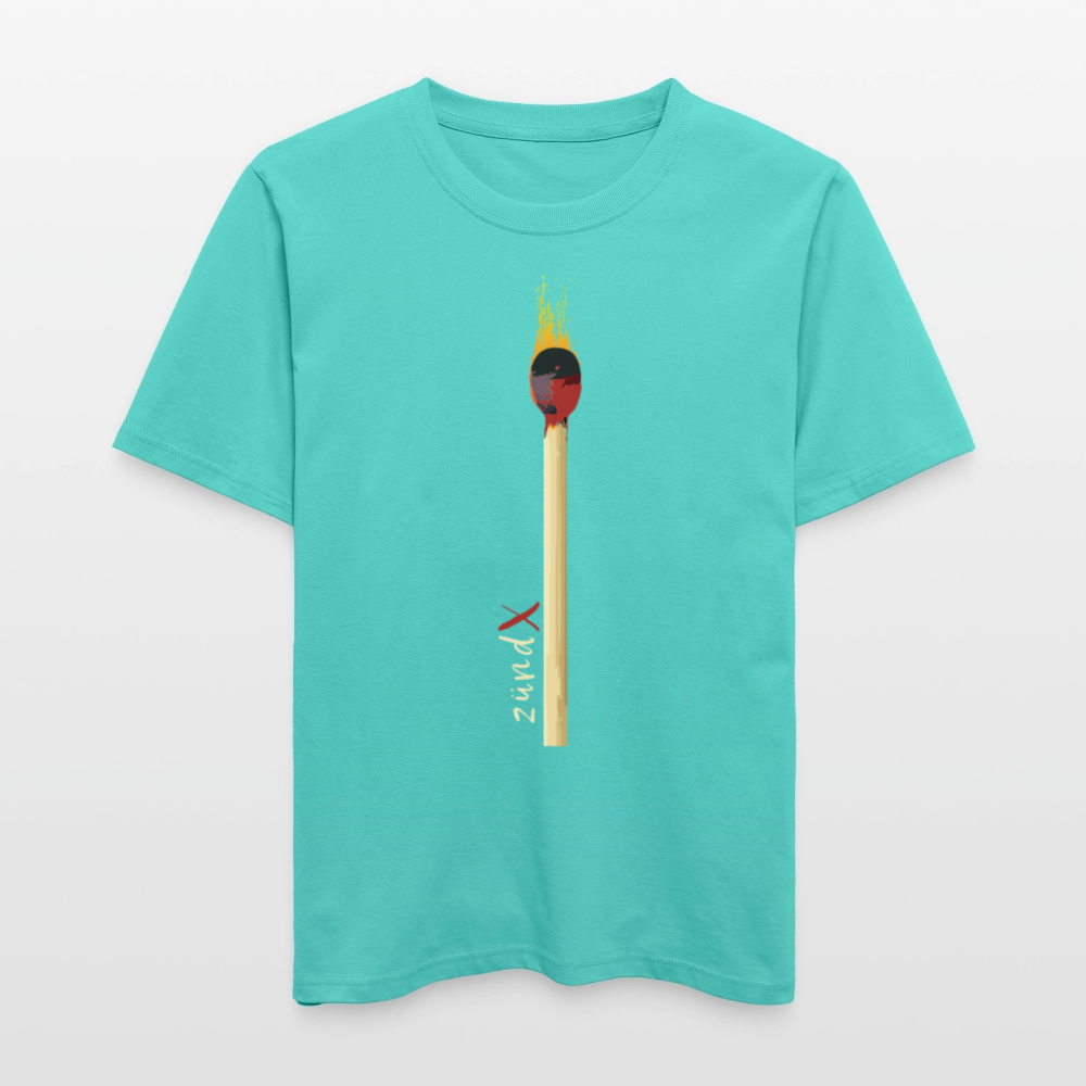 Unisex Bio-T-Shirt mit zündX PRINT - Poolblau