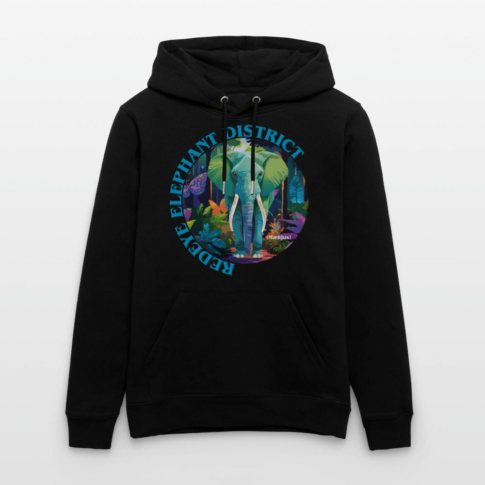 Unisex Bio-Hoodie mit REDEYE ELEPHANT DISTRICT PRINT - Schwarz
