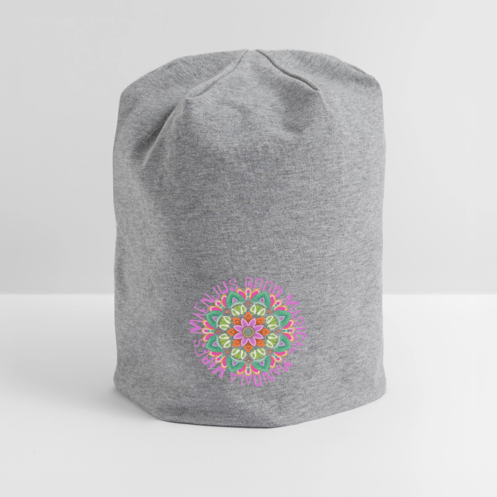 Jersey-Beanie Maenjus Mandala Vibes Motiv V - Grau meliert