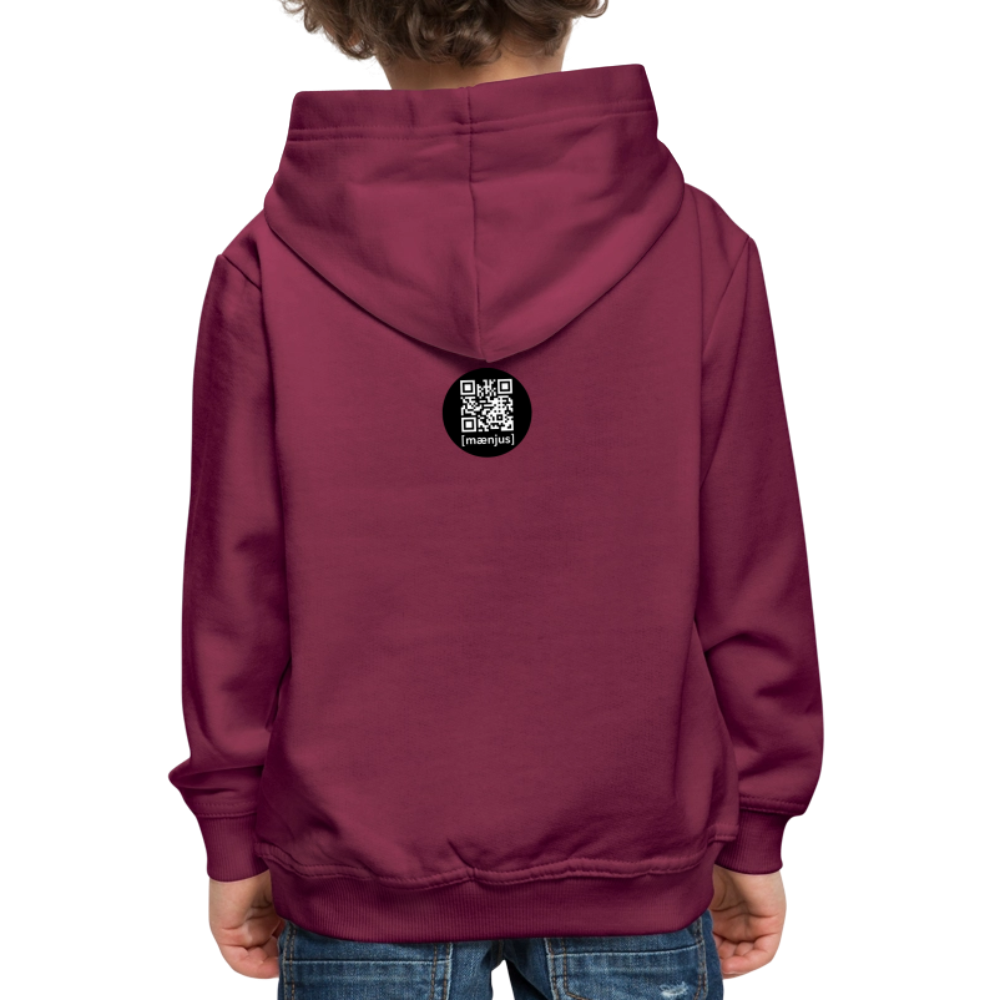 MNJS KIDS Premium Hoodie mit DEEP FOREST GREEN TIGERRABBIT PRINT - Bordeaux