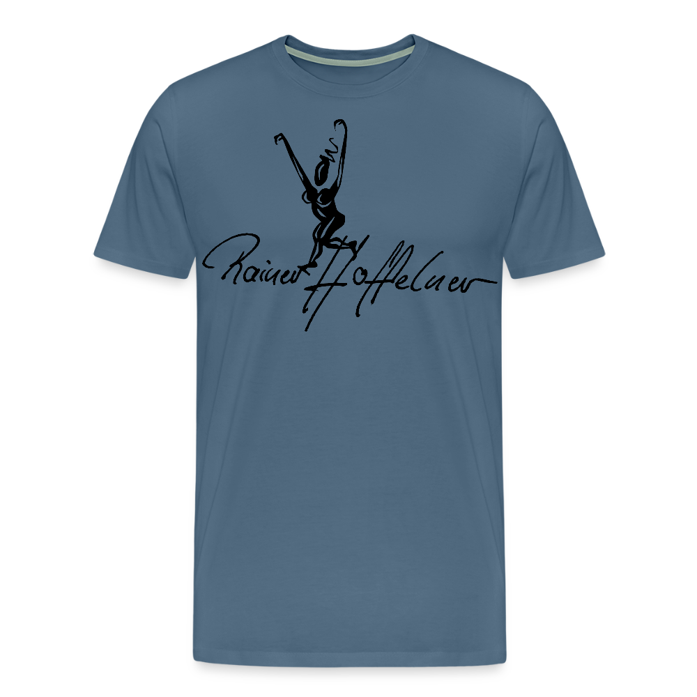 Männer Premium T-Shirt mit TUSCHEWEIBCHEN PRINT - Blaugrau
