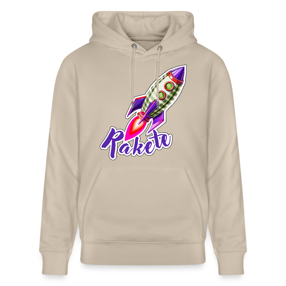 Unisex Hoodie mit RAKETE PRINT - Beige
