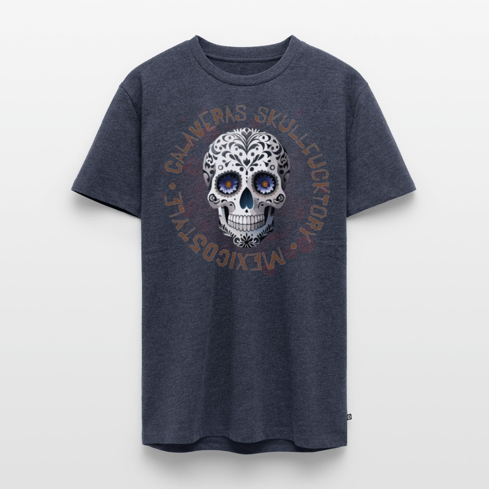 Männer Premium T-Shirt mit CALAVERAS SKULL PRINT - Jeansblau