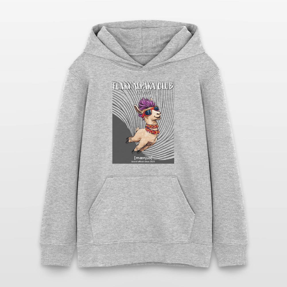 MNJS TEENS Bio-Hoodie mit FUNKY ALPAKA CLUB PRINT - Grau meliert