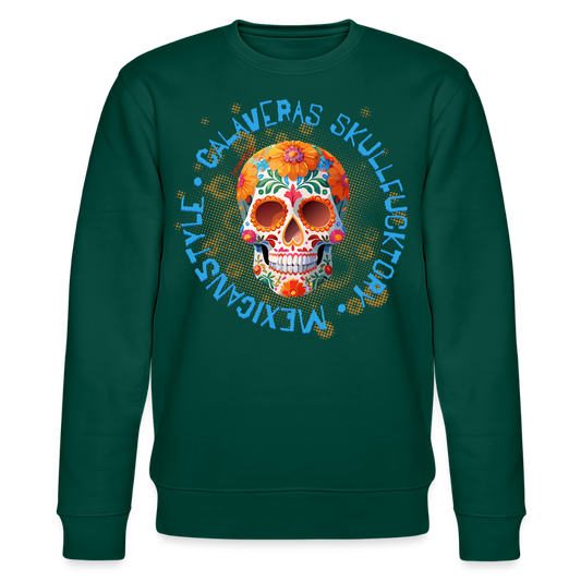 Unisex Bio-Sweatshirt mit CALAVERAS SKULL PRINT - Forest