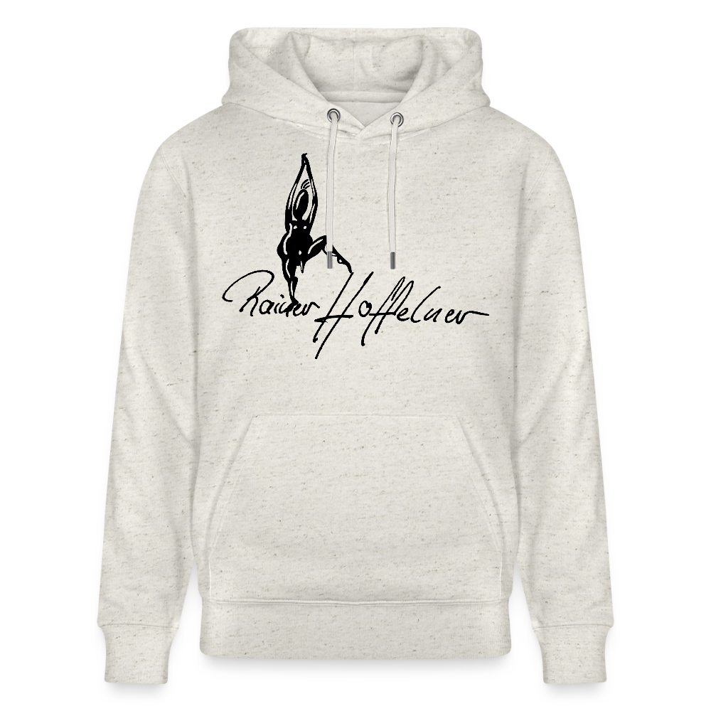 Unisex Bio-Hoodie mit TUSCHEMÄNNCHEN PRINT - Beige meliert