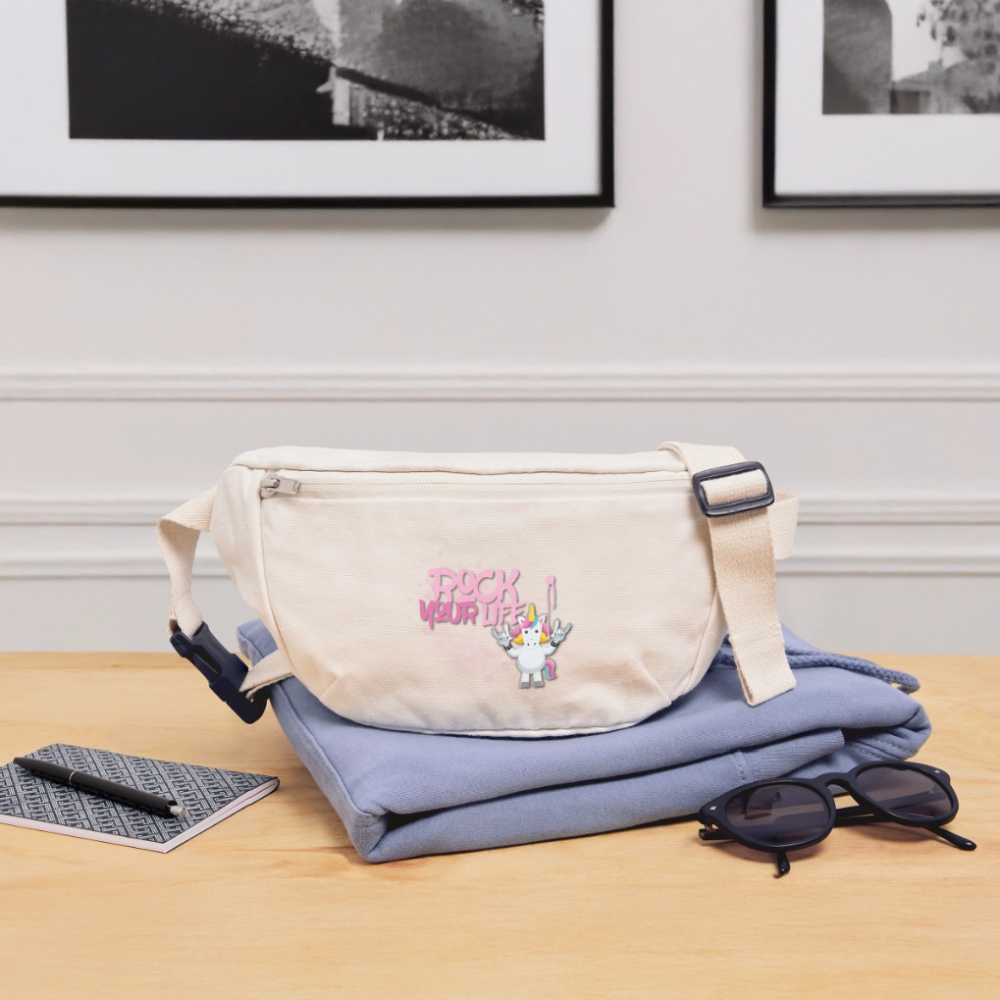 Gürteltasche mit ROCK YOUR LIFE PRINT - Naturweiß