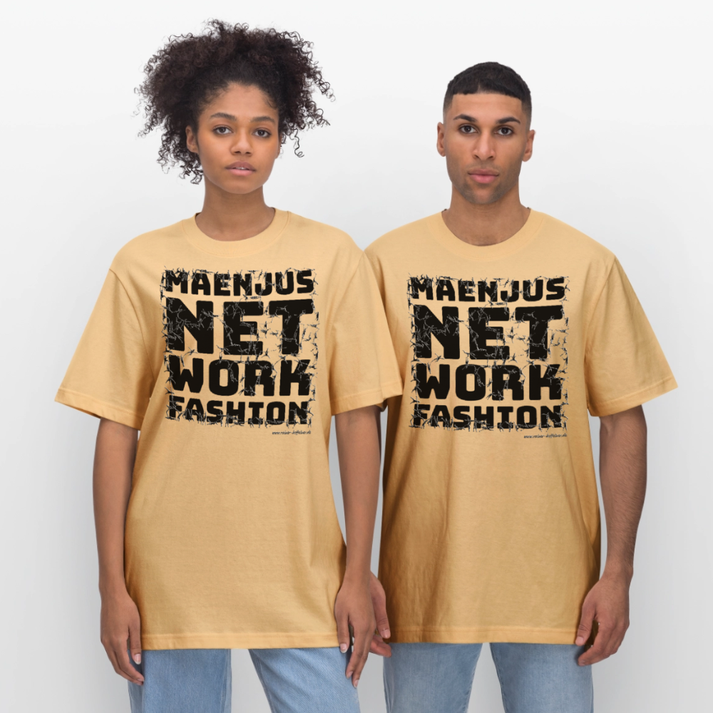 Unisex Bio-T-Shirt mit MAENJUS NETWORK FASHION PRINT - Hellgelb