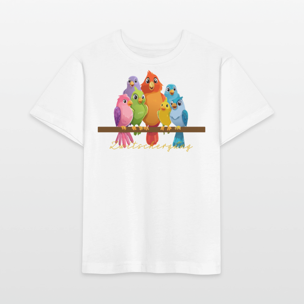 Kinder T-Shirt MINI mit Zwitschergäng Print - Weiß