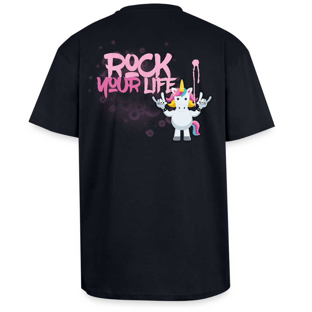 Heavy Oversize T-Shirt mit ROCK YOUR LIFE PRINT - French Navy