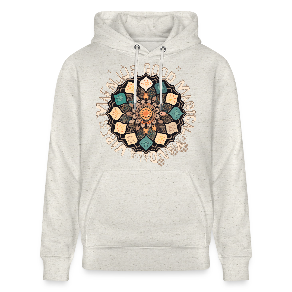 Unisex Bio-Hoodie mit MANDALA VIBES PRINT - Beige meliert