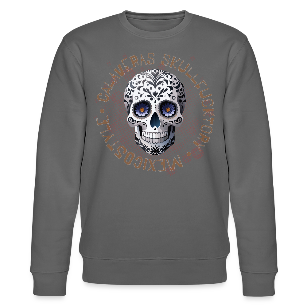 Unisex Bio-Sweatshirt mit CALAVERAS SKULL PRINT - Anthrazit