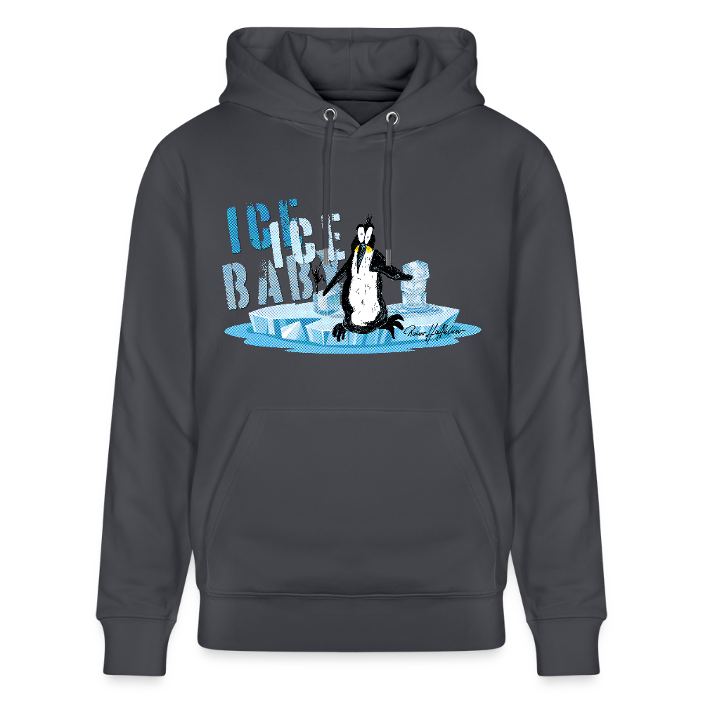 Unisex Bio-Hoodie mit ICE ICE BABY PINGUIN PRINT - Indigoblau