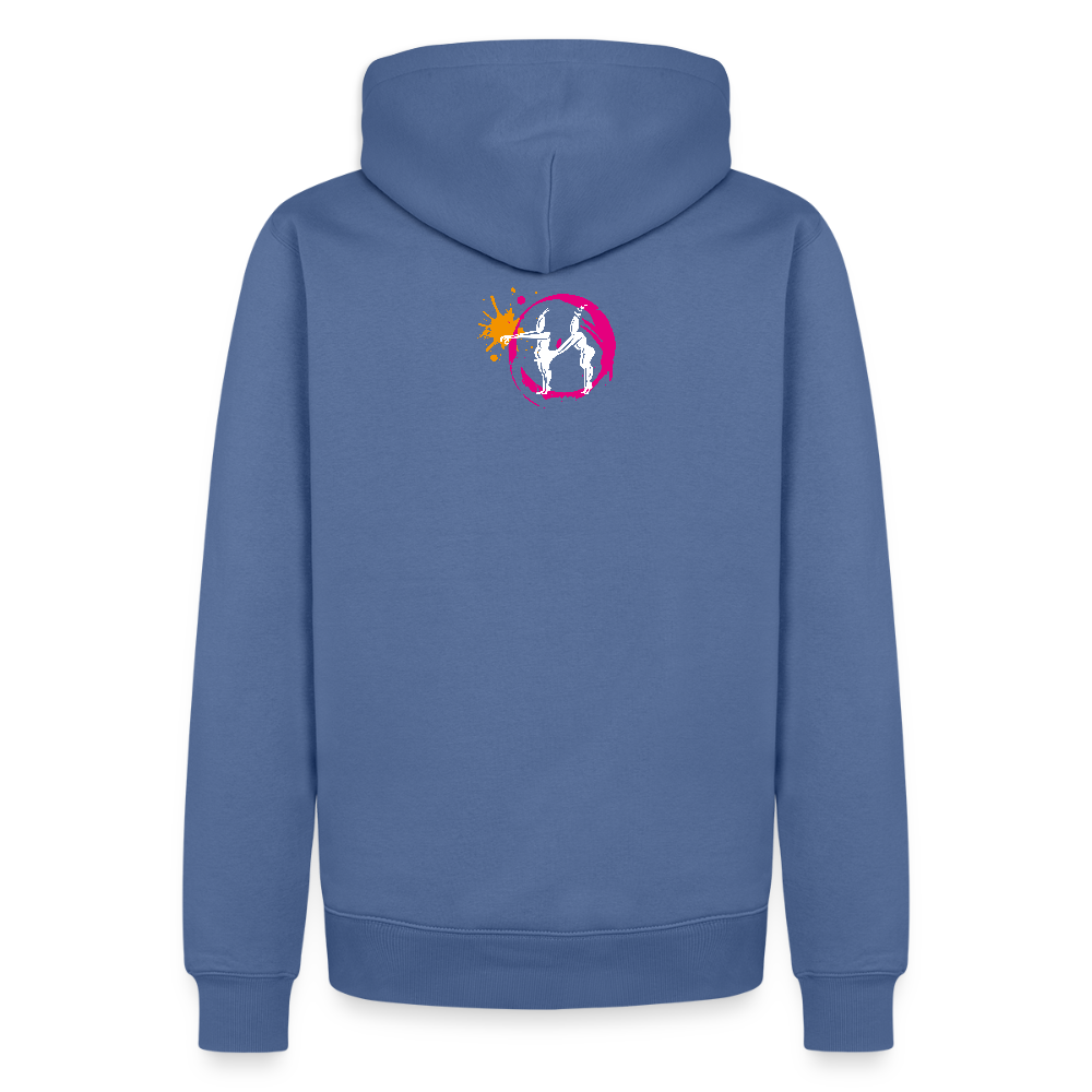 Männer Premium Hoodie mit ES ESKALIERT EH PRINT - Taubenblau