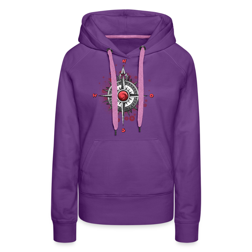 Frauen Premium Hoodie mit WINDROSE PRINT - Purple