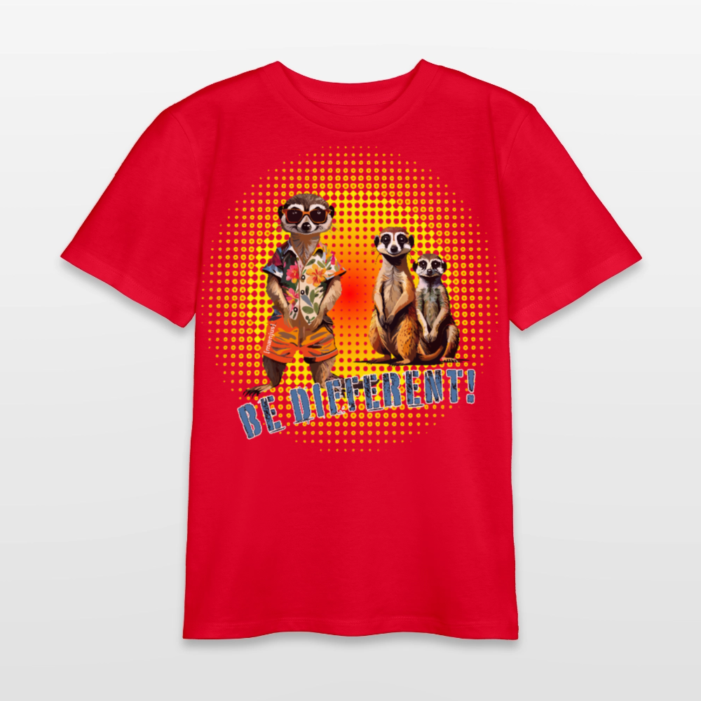 MNJS TEENS Bio T-Shirt mit BE DIFFERENT PRINT - Rot