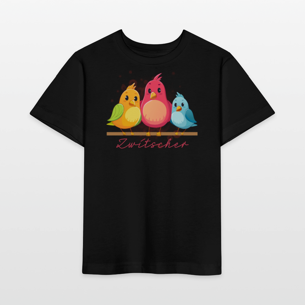 Kinder T-Shirt MINI mit Zwitschergäng Print - Schwarz