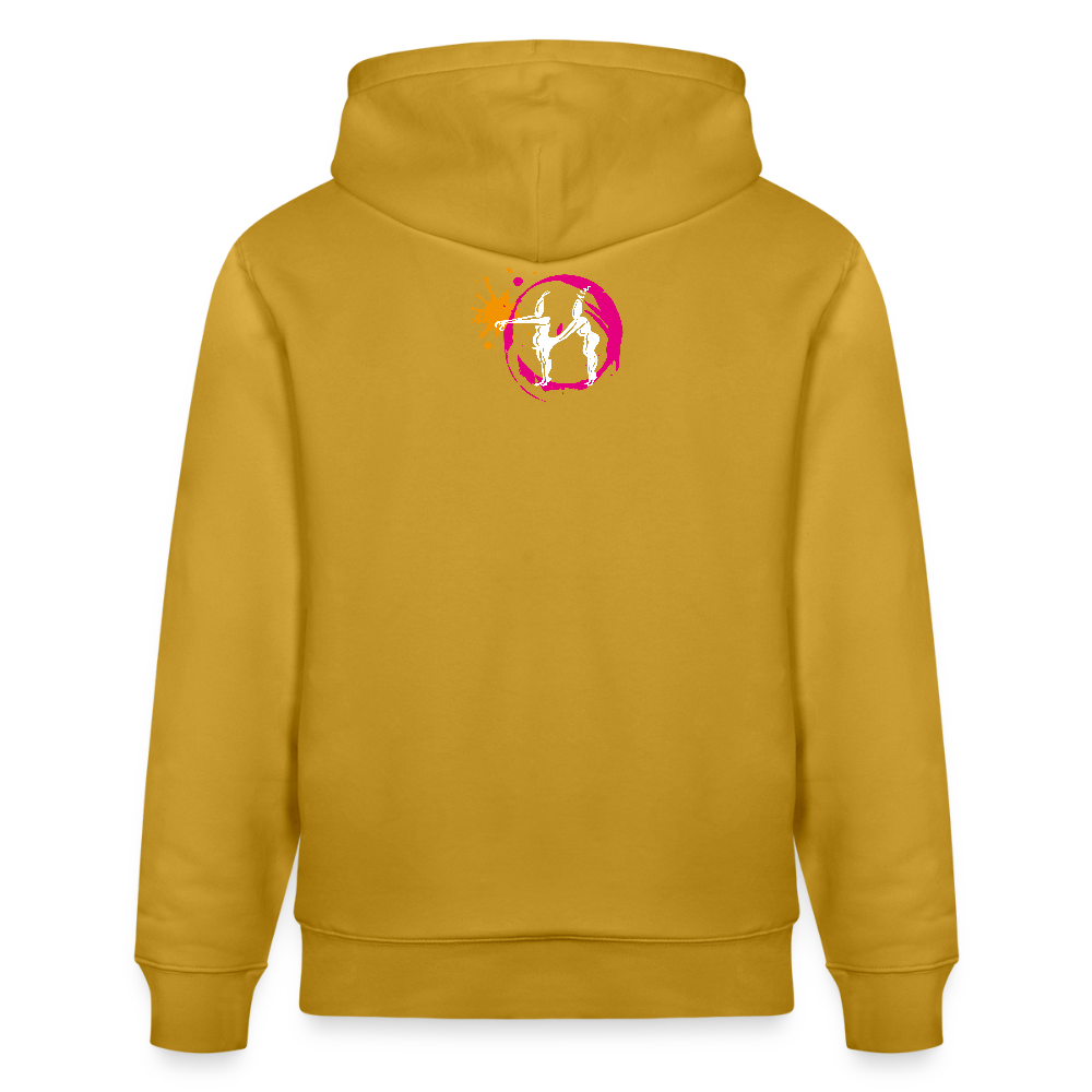 Unisex Hoodie mit ES ESKALIERT EH PRINT - Ocker