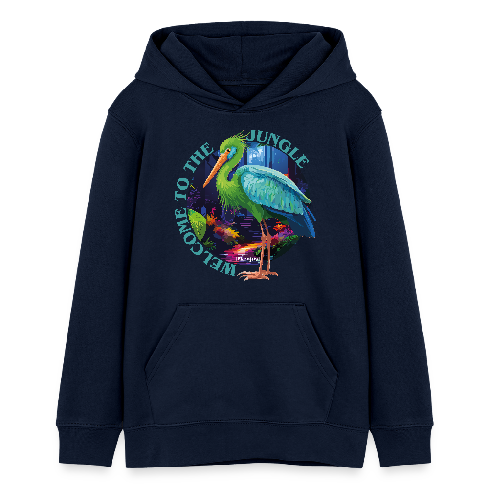 MNJS TEENS Bio-Hoodie mit WELCOME TO THE JUNGLE PRINT - Navy
