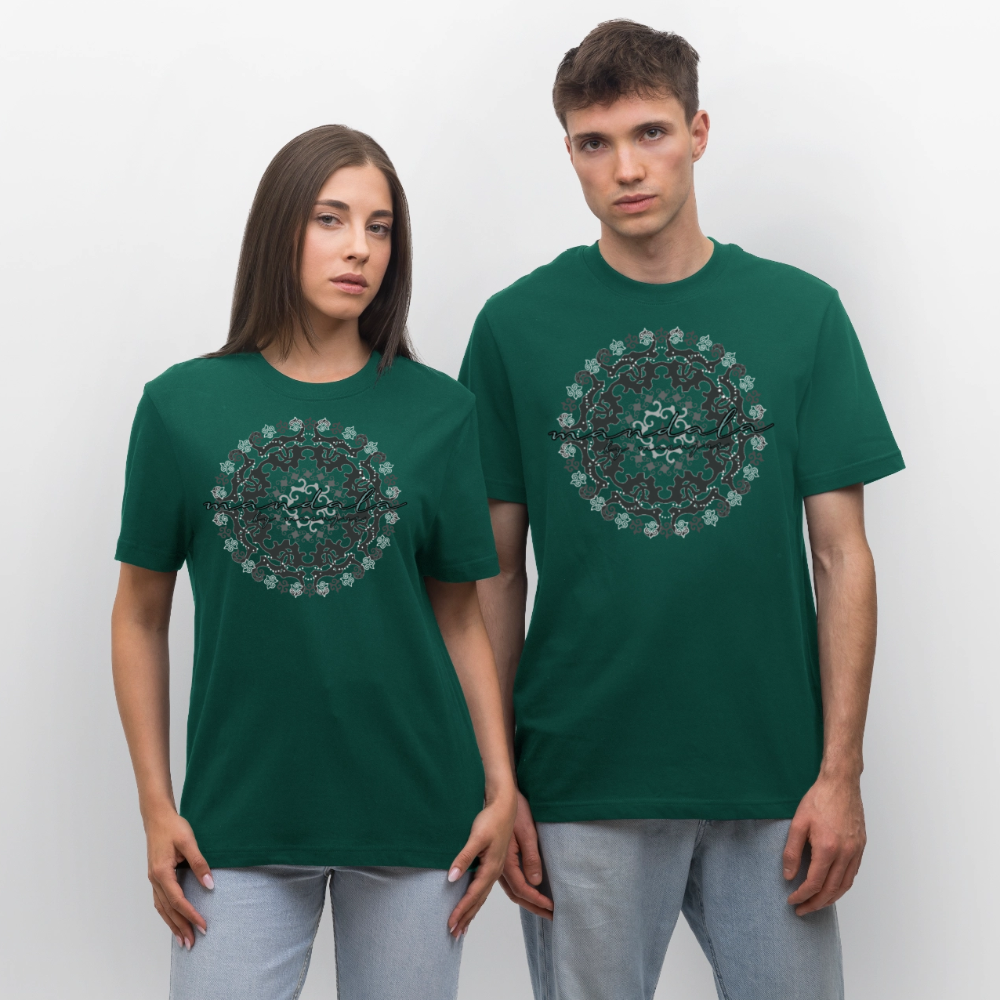 Unisex Bio-T-Shirt mit BLACK MANDALA PRINT - Forest