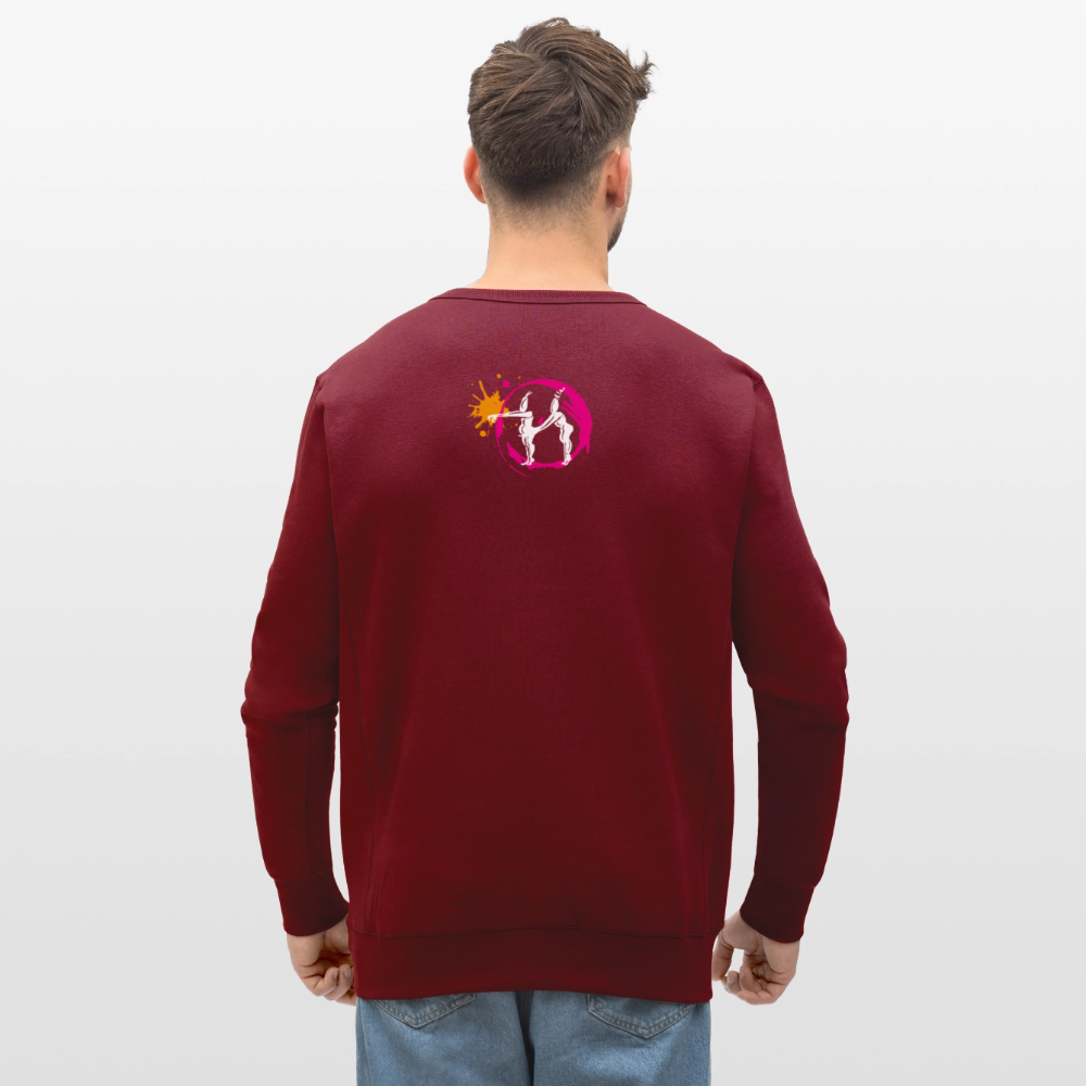 Unisex Bio-Sweatshirt mit ES ESKALIERT EH PRINT - Burgunderrot